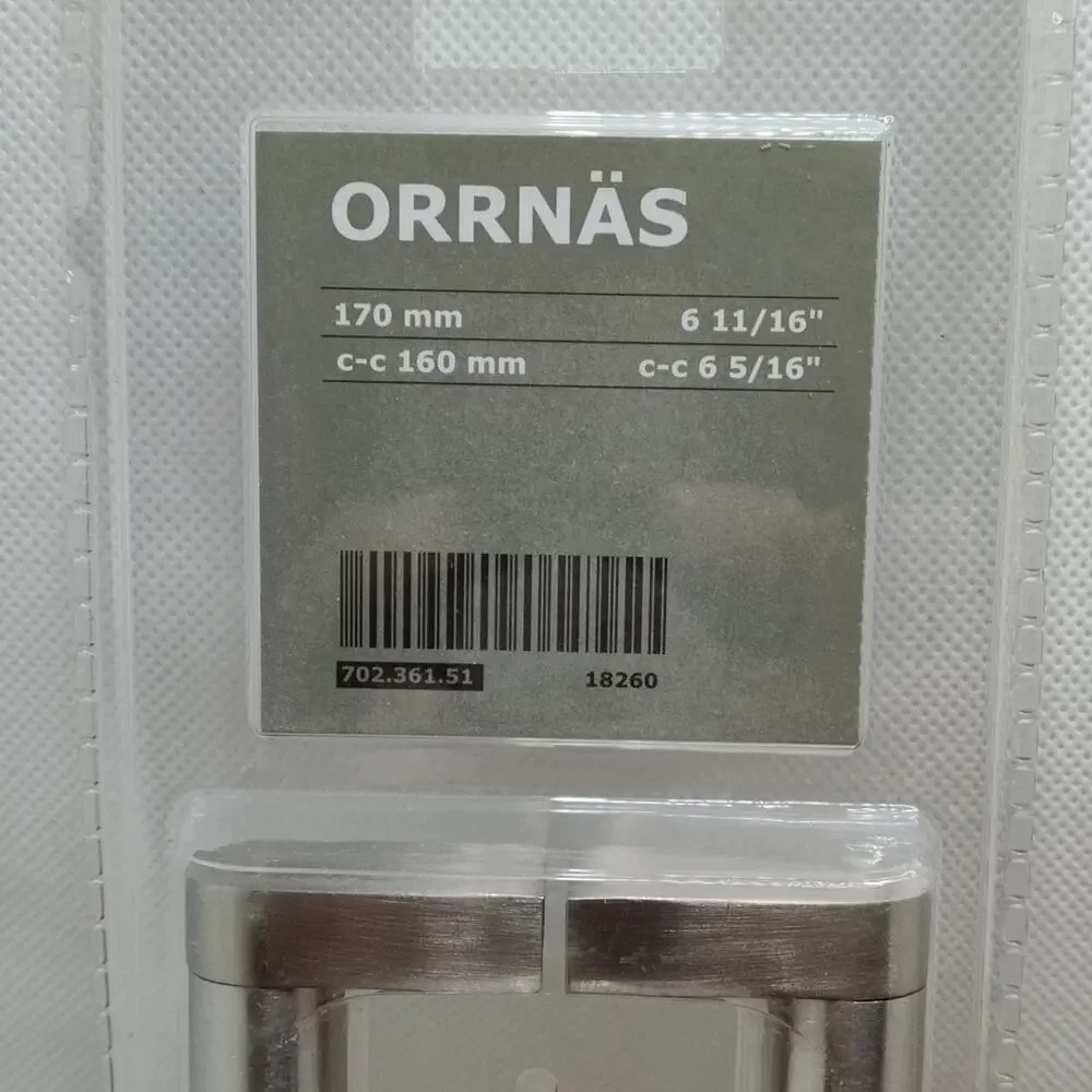 IKEA ORRNAS Door Pull Handle Stainless Steel 2 PACK 6-11/16” CC 6 5/16
